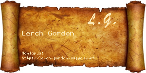 Lerch Gordon névjegykártya